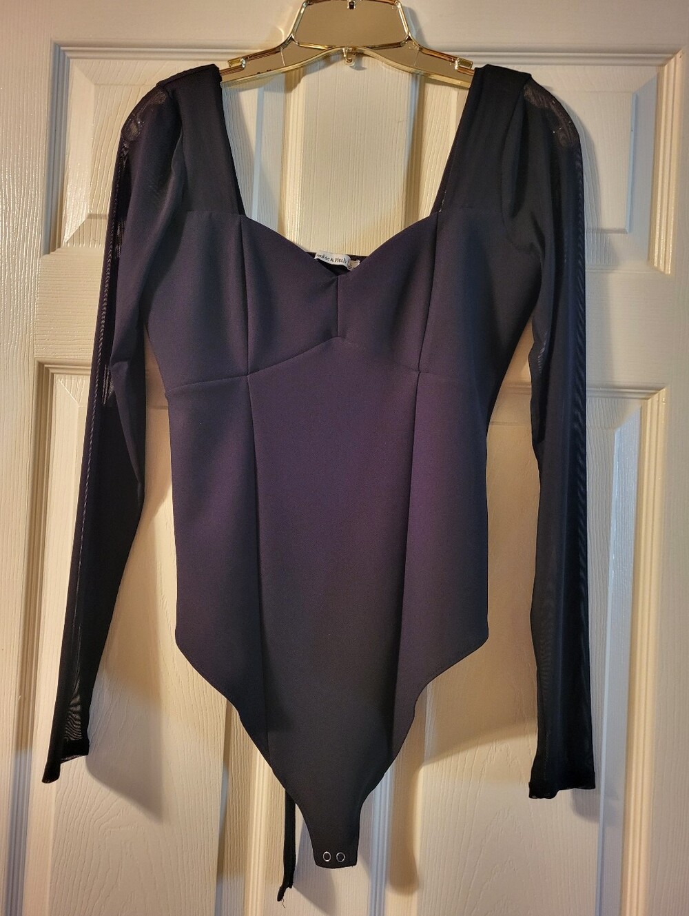 Abercrombie & Fitch Black Sweetheart Neck Top, Bodysuit